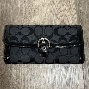 Coach Signature Long Black Wallet